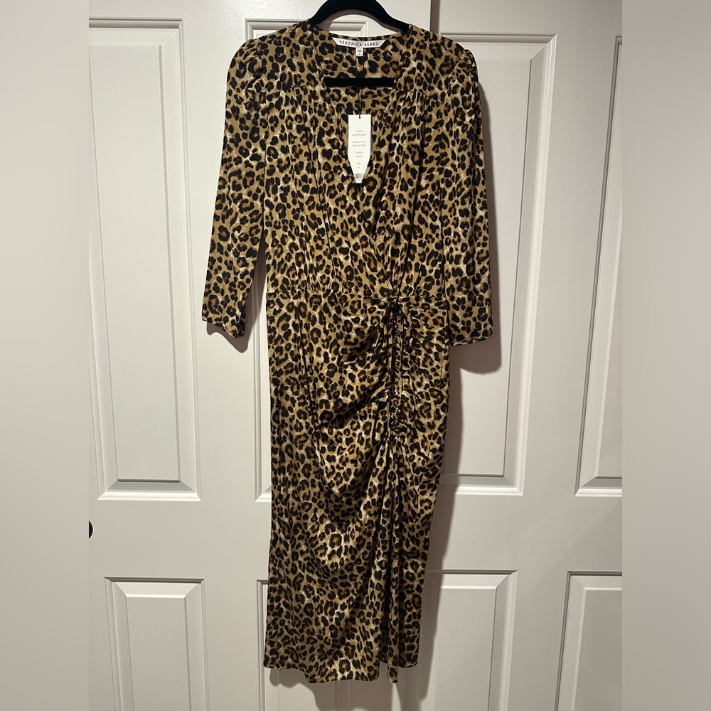 NWT Veronica Beard Arielle Midi Dress Leopard Size 4